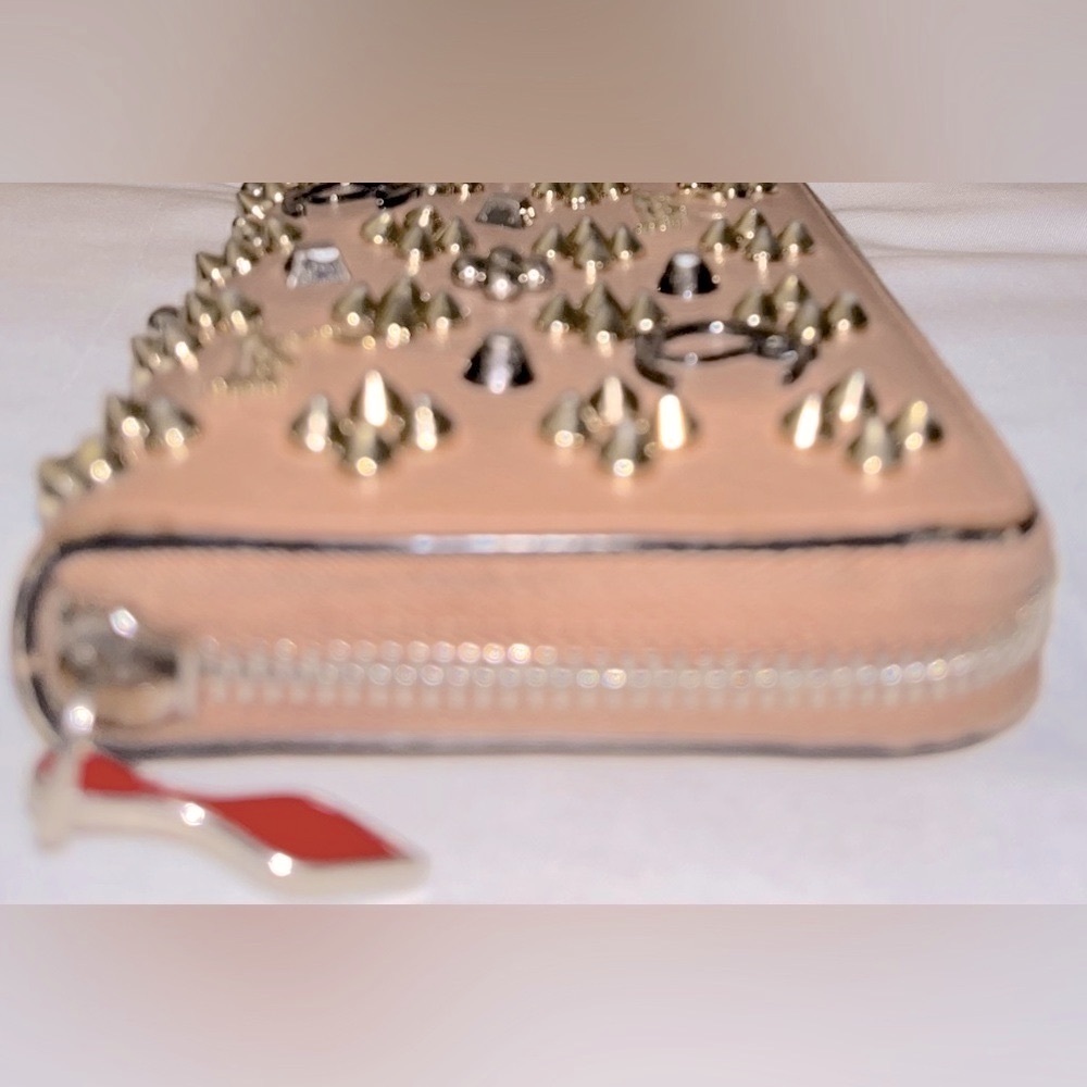 Christian Louboutin Panettone Beige/blush Zip Around Wallet with Authentic Dusty - Picture 6 of 11